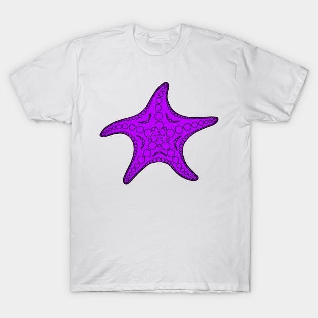 Starfish (black/purple) T-Shirt by calenbundalas